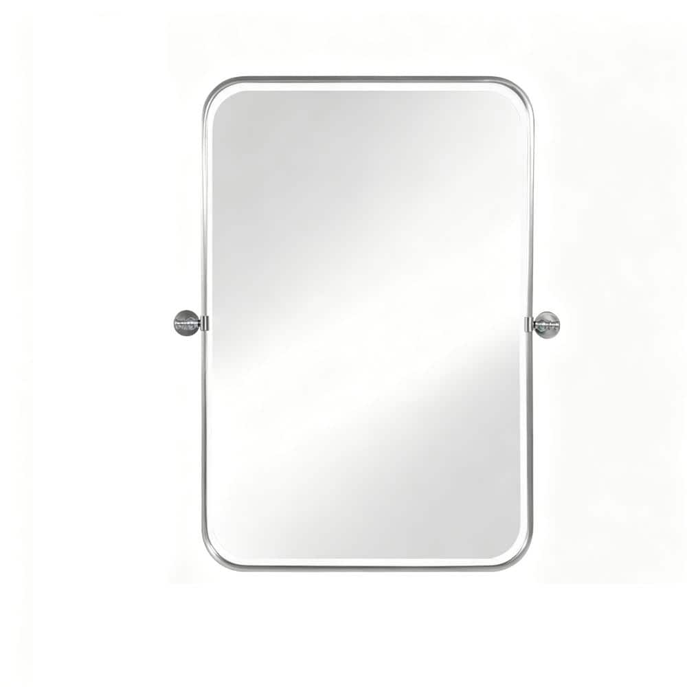 Pivot Tilting Silver 24 in. W x 31 in. H Modern Rounded Rectangle Aluminum Alloy Framed Wall Mirror price history on PriceWatchPro