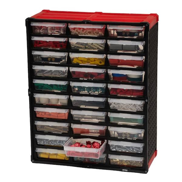 TAFCO Product 30-Compartment Small Parts Organizer, Red