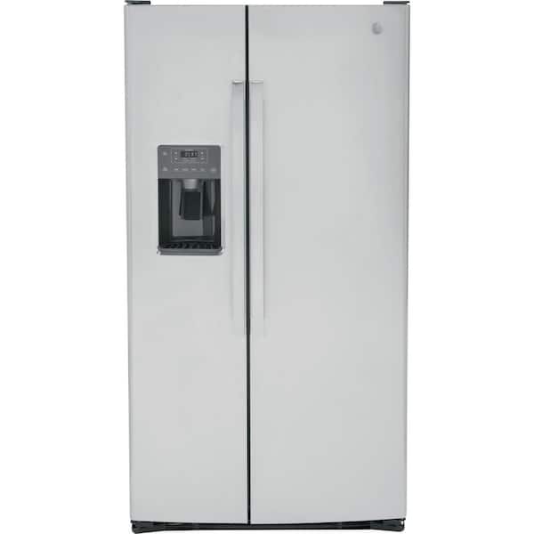 GE 25.3 cu. ft. Side by Side Refrigerator in Fingerprint Resistant Stainless Steel, Standard Depth, ENERGY STAR