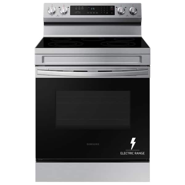 30 in. 5-Burner Element Smart Freestanding Electric Range in Stainless Steel with Rapid Boil and Self Clean
