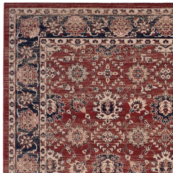 SAFAVIEH Artisan Rust/Navy 8 ft. x 10 ft. Border Area Rug ATN328R
