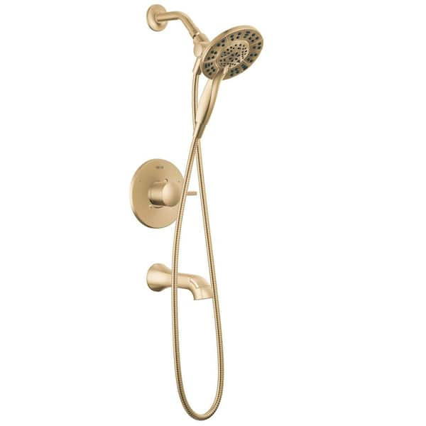 Albion Gold 1-Handle Wall Mount Tub and Shower Trim in Champagne Bronze (Valve Not Included)