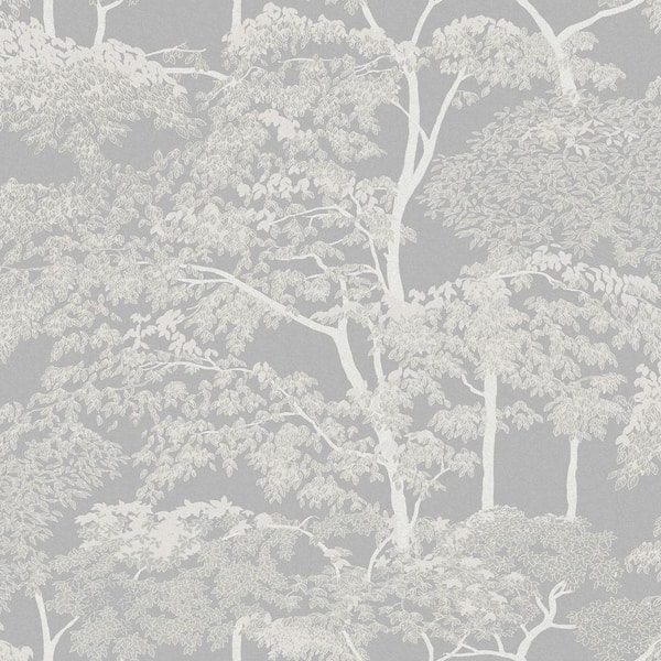 Idyll Tree Grey Wallpaper