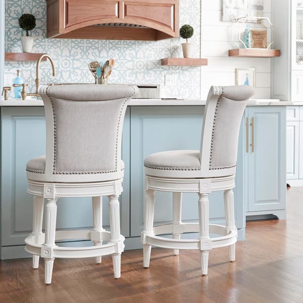 NewRidge Home Goods Chapman 26 Farmhouse White High Back Wood