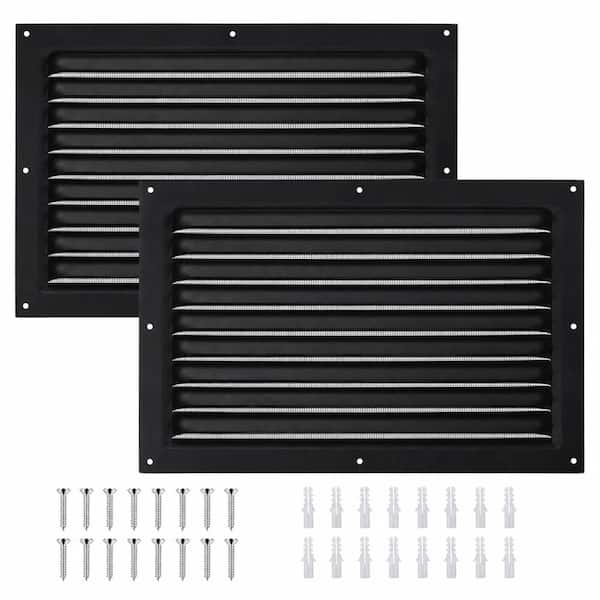 8 in x 12 in Metal Attic Vent Louvered Gable Vent Grille with Screen Mesh for Garage Shed 2 Pack