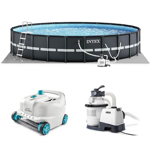 Intex 18 ft. x 52 in. Ultra XTR Round 216 in. Above Ground Pool Set w/Pump Bundle w/Cleaner Robot