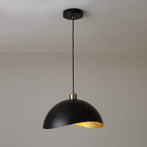 100 Watt 1 Matte Black Bowl Mini Pendant Light With Metal Shade And No Bulbs Included