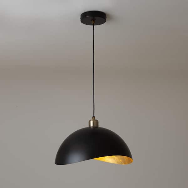 NOVA of California 100 Watt 1 Matte Black Bowl Mini Pendant Light With Metal Shade And No Bulbs Included