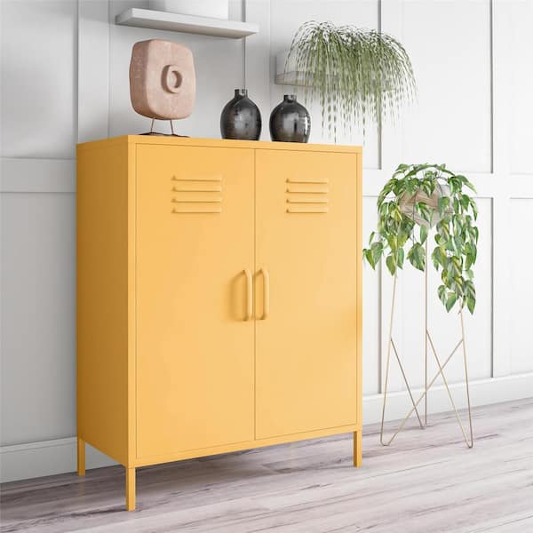 Novogratz Cache Yellow 2-Door Metal Locker Storage Cabinet