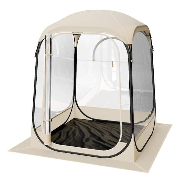 50 x 50 in. Clear Bubble Tent, 1 Person Pop Up Sports Pod, Waterproof Outdoor Igloo Dome with Floor Mat