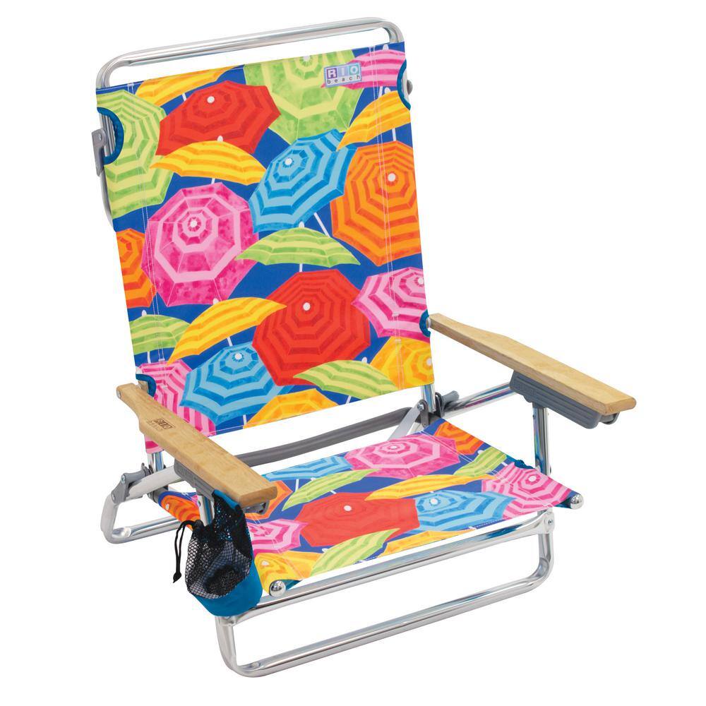 Rio 5 Position Aluminum Lay Flat Designer Beach Chair With Towel Bar Sc592 900 1 The Home Depot