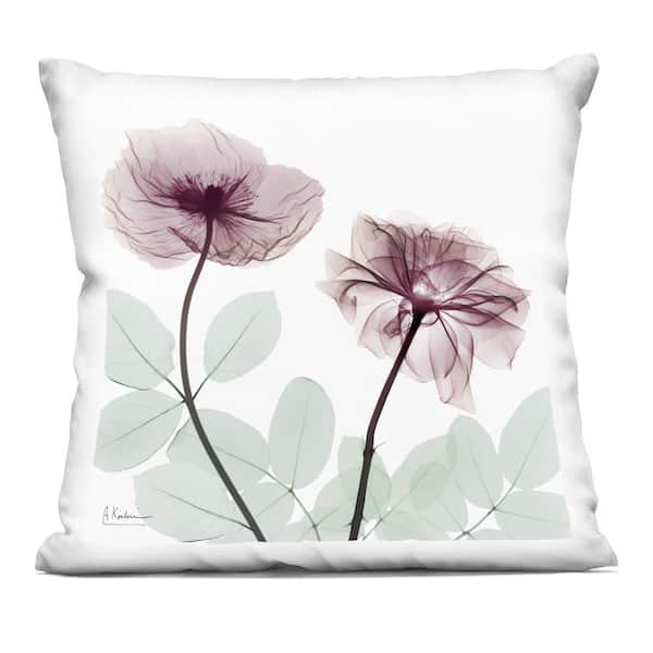 Stupell Industries Mauve Blossoms Duo Green Abstract Polyester 18 in. x 18 in. Throw Pillow