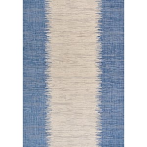 Tavira Modern Stripe Blue/Beige 3 ft. x 5 ft. Indoor/Outdoor Area Rug