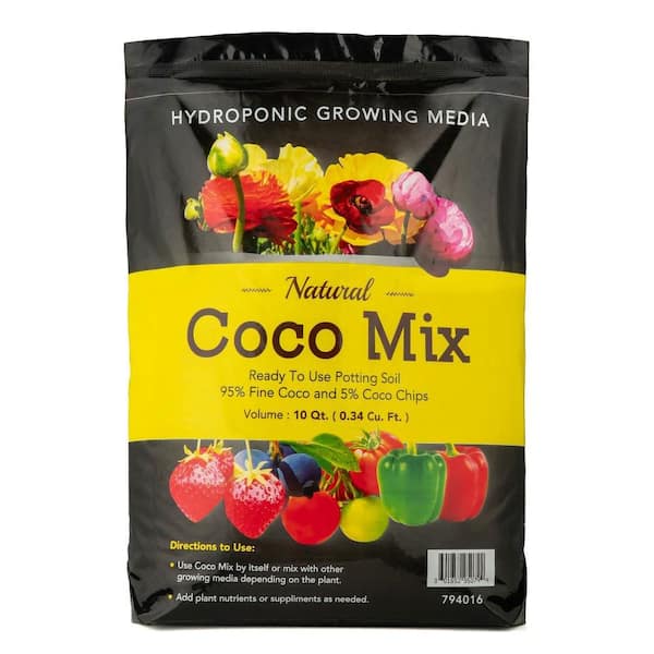 10 qt. Coco Fiber All Purpose Hydrated Potting Soil Mix for Indoor or Outdoor