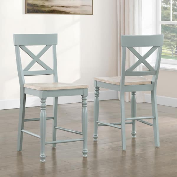 Darcy Green Wood Counter Height Chair (Set of 2)