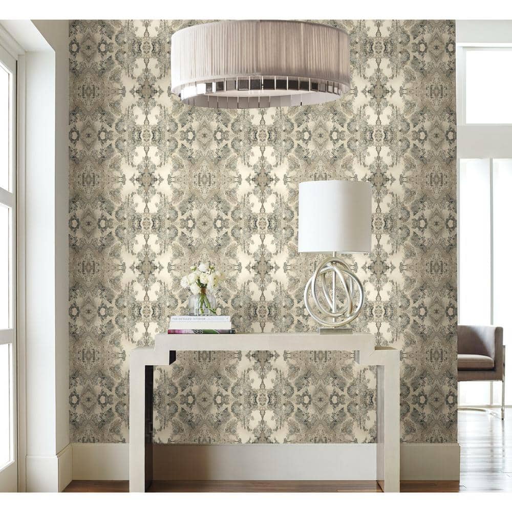 Gray Kaleidoscope Pattern Peel and Stick Wallpaper