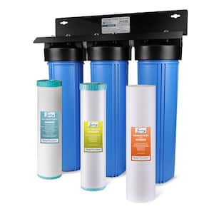 3-Stage Whole House Water Filter System, Sediment, Iron, Hydrogen Sulfide, PFAS, Lead, Chlorine, Chloramine, Manganese
