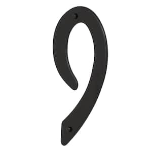 4 in. Black Nail-On Aluminum House Number 9