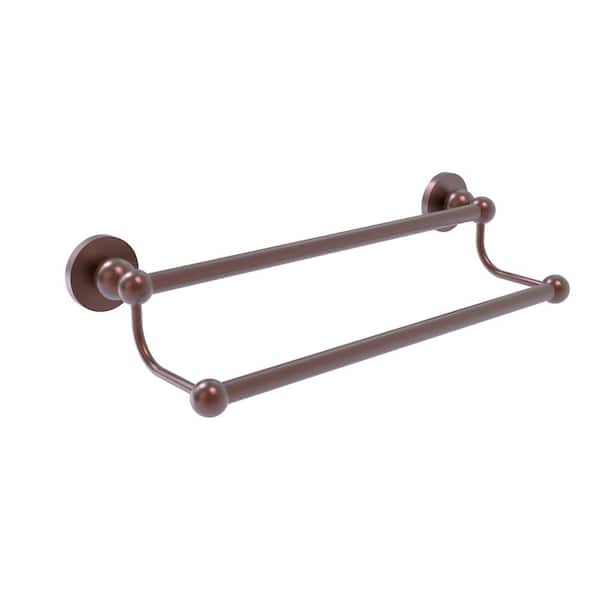 Allied Brass Bolero Collection 18 in. Wall Mounted Double Towel Bar in Antique Copper
