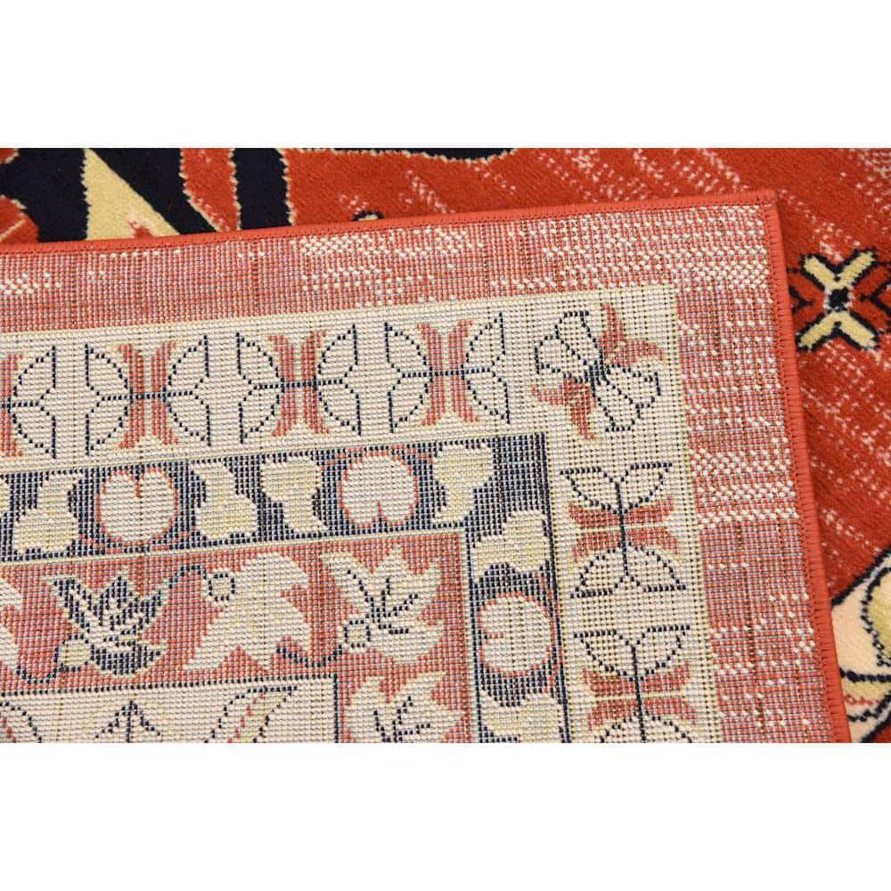 Handmade Rectangular Terracotta Stain-Resistant Indoor Rug