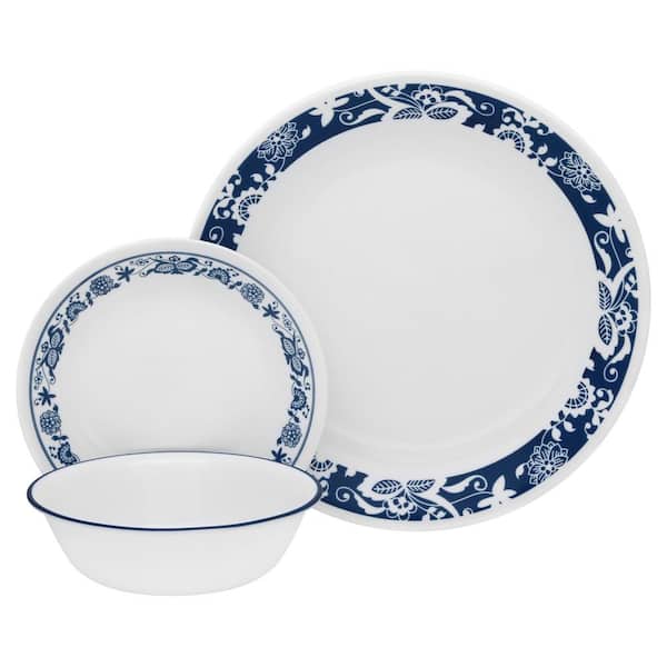 Corelle 16-Piece Traditional True Blue Glass Dinnerware Set (Service for 4)