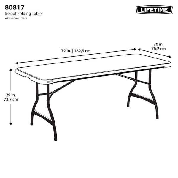 Lifetime 6 ft. Gray Nesting Resin Folding Table (Commercial) 80817 - The  Home Depot
