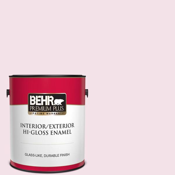 BEHR PREMIUM PLUS 1 gal. #690C-2 Pink Amour Hi-Gloss Enamel Interior/Exterior Paint
