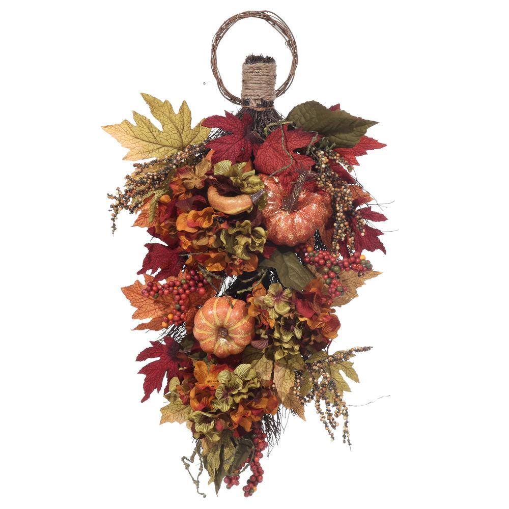 Home Accents Holiday 24.5 in. Harvest Mixed Pumpkin and Berries ...