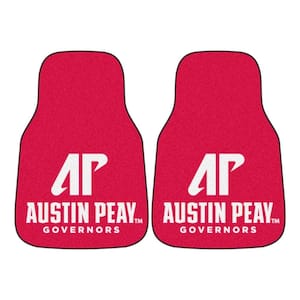 NCAA Austin Peay State University Heavy Duty 2-Piece 18 in. x 27 in. Nylon Carpet Car Mat