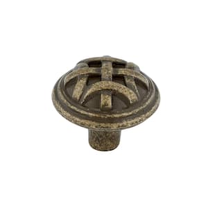 1-1/4 in. (32 mm) Burnished Brass Traditional Cabinet Knob