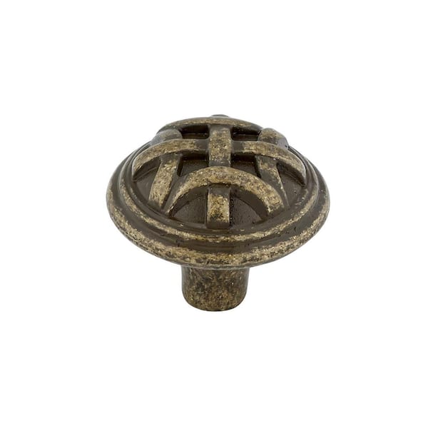 Richelieu Hardware 1-1/4 in. (32 mm) Burnished Brass Traditional Cabinet Knob