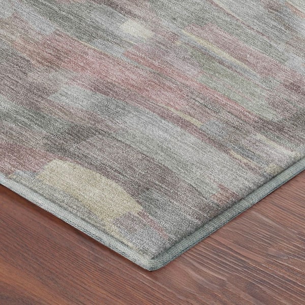 Mayfield Premium Machine Washable Abstract AMF2266 Blush 5 ft. x 7 ft. 6 in. Area Rug