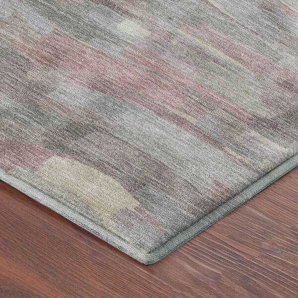 Mayfield Premium Machine Washable Abstract AMF2266 Blush 9 ft. x 12 ft. Area Rug