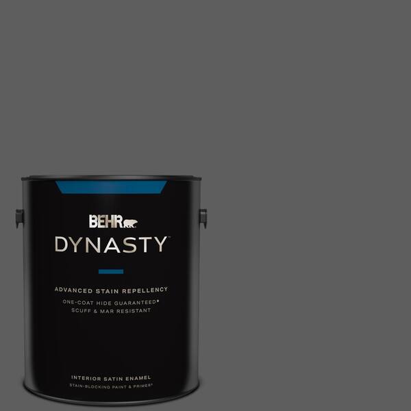 BEHR ULTRA 1 gal. #N520-6 Asphalt Gray Extra Durable Satin Enamel Interior  Paint & Primer 775301 - The Home Depot