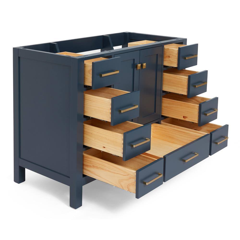 Cambridge 42" Midnight Blue Solid Wood Freestanding Vanity Cabinet