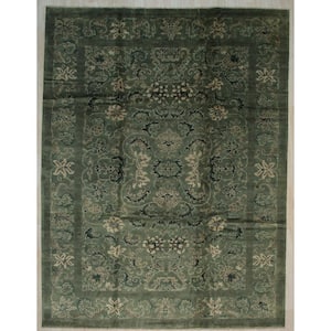 Gray Handmade Wool Transitional Ningxia Rug, 6' x 8'