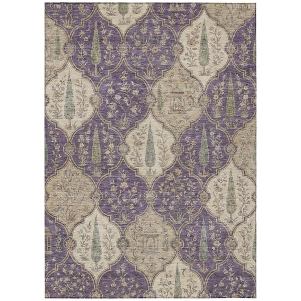 Chantille Machine Washable Indoor/Outdoor Abstract ACN3018 Plum 10 ft. x 14 ft. Area Rug