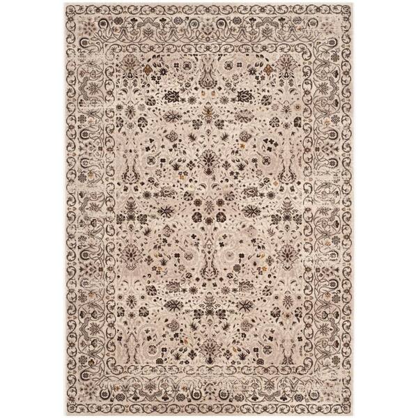 SAFAVIEH Serenity Cream/Brown 5 ft. x 8 ft. Border Area Rug