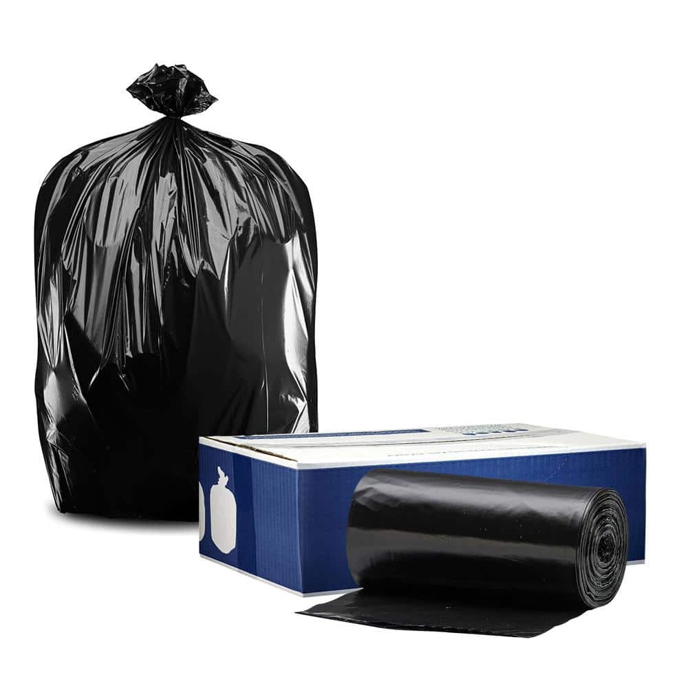 24 x 32 12-16 Gallon 0.45 Mil. Black Trash Bags 500 Bags/roll