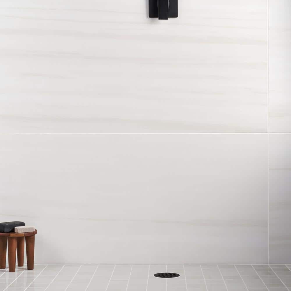Terius Dolomite Warm White Polished Porcelain Large Format Tile