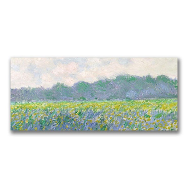 Trademark Fine Art 10 in. x 24 in. Field of Yellow Irises at Giverny Canvas Art