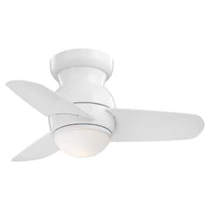 Spacesaver 26 in. Integrated LED Indoor White Ceiling Fan with Light with Wall Control