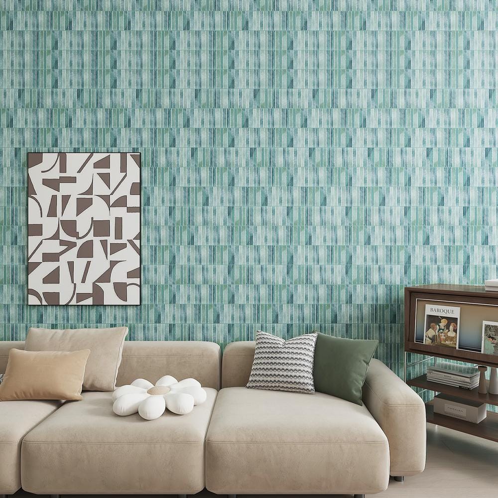 Teal Glossy Fluted Ceramic 4x12 Wall Tile