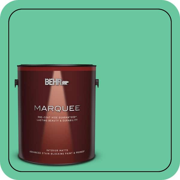 BEHR MARQUEE 1 gal. #470B-4 Intense Jade Matte Interior Paint & Primer