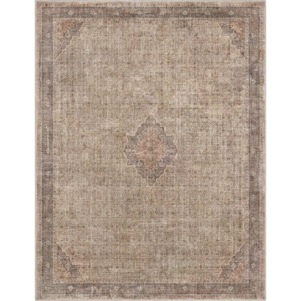 Beige Brown 7 ft. 7 in. x 9 ft. 10 in. Asha Lilith Vintage Persian Oriental Area Rug