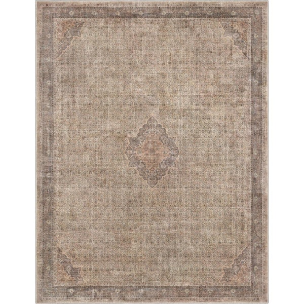 Well Woven Beige Brown 9 ft. 10 in. x 13 ft. Asha Lilith Vintage Persian Oriental Area Rug