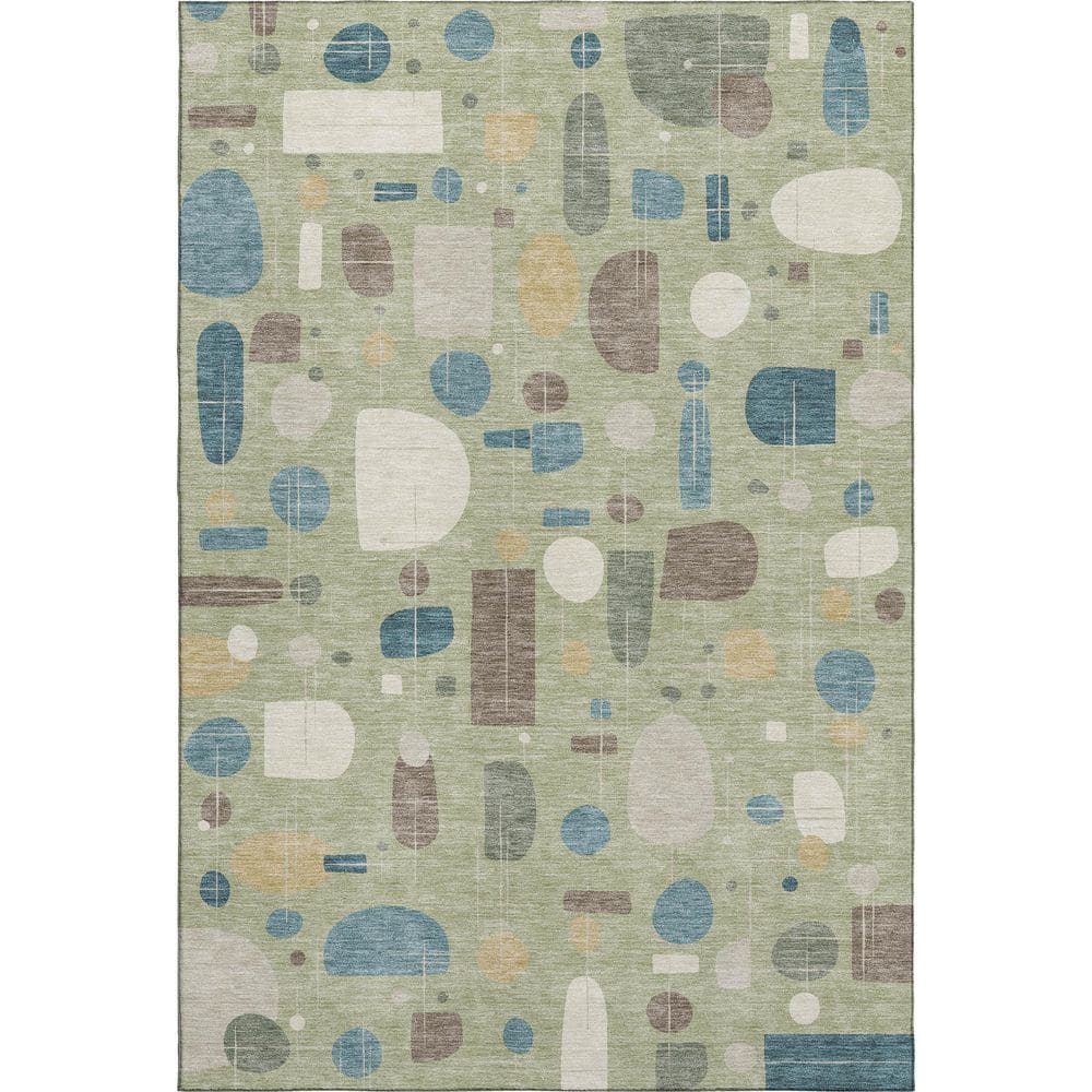Mayfield Premium Machine Washable Abstract AMF2393 Aloe 9 ft. x 12 ft. Area Rug price history on PriceWatchPro