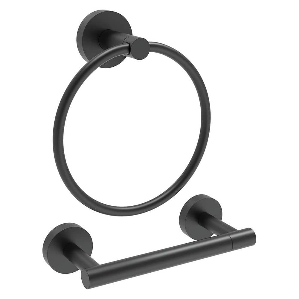 4-Piece Wall Mount Stainless Steel Bathroom Towel Rack Set in Matte Black price history on PriceWatchPro