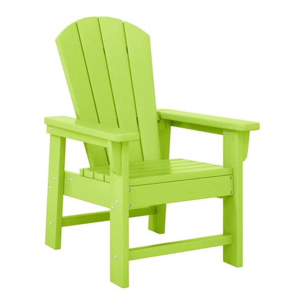 WESTIN OUTDOOR Children's Laguna Outdoor Patio All Weather Fade Resistant Kids Poly Plastic Adirondack Chair in Lime