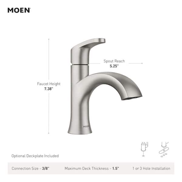 MOEN Karis Single Hole Single Handle Bathroom Faucet in Spot